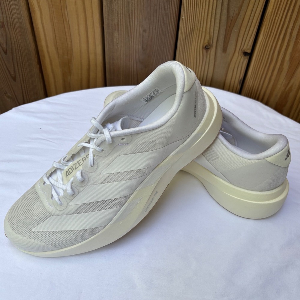 Adidas Adizero Evo SL Mens Running Shoes Cream White IH1211 Size 11